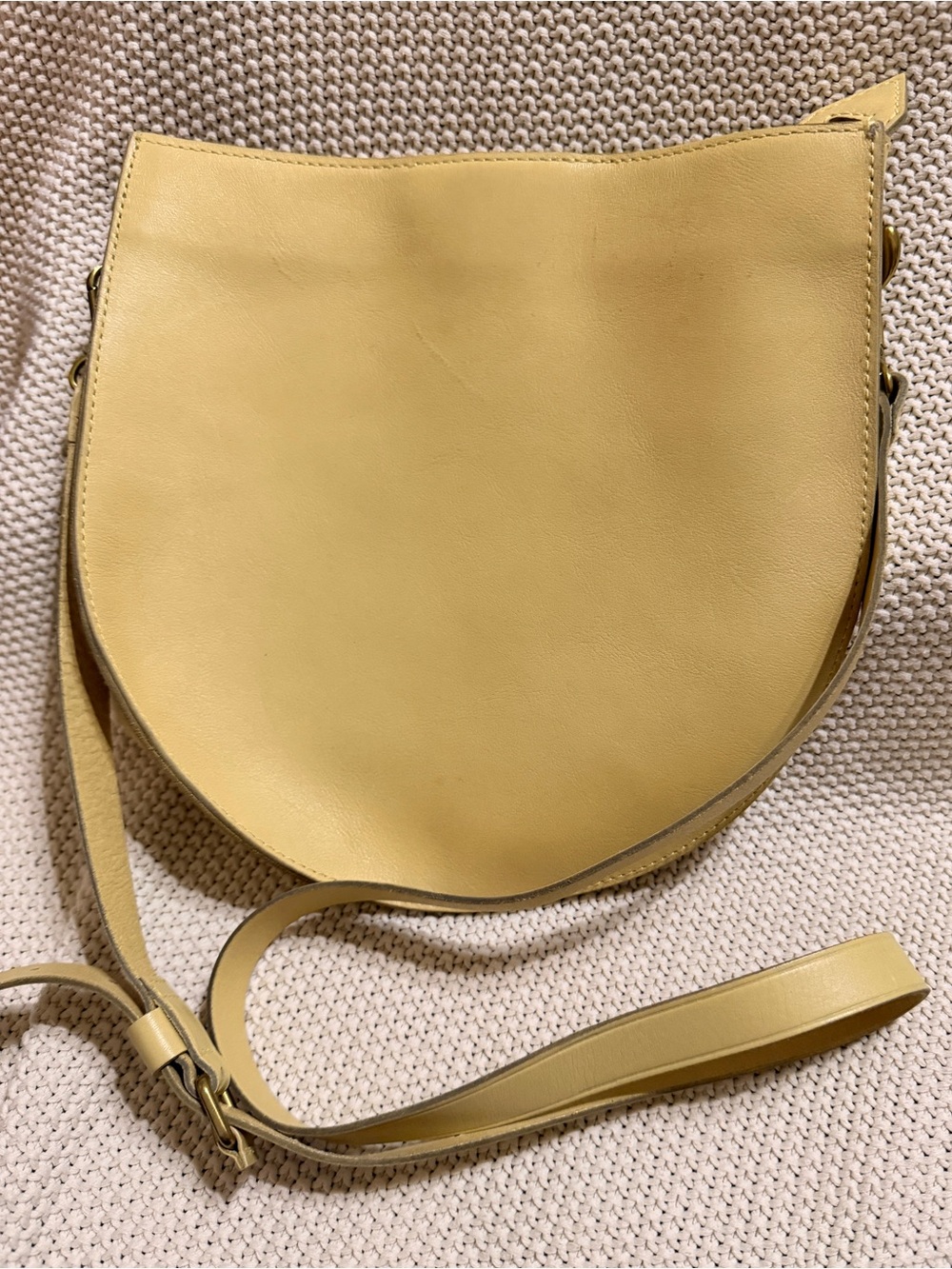 Madewell Buttercup Yellow Leather Crossbody Saddle Bag